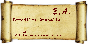 Bordács Arabella névjegykártya